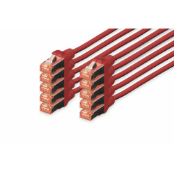 Digitus CAT 6 S/FTP patch cable, 10 pieces, 2m, red Reference: DK-1644-020-R-10