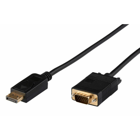 Micro Connect Displayport to VGA Cable 0.5m Displayport Version 1.2 Black Reference: DP-VGA-MM-050