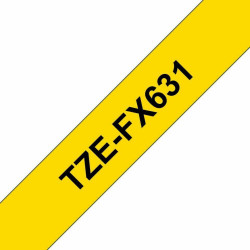 Brother Writing tape TZe-FX631 12 mm black on yellow Reference: TZEFX631