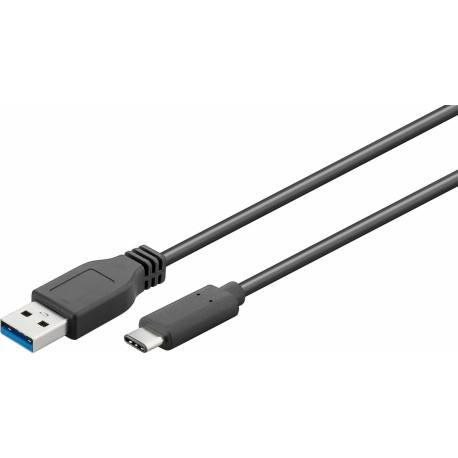 Micro Connect Gen1 USB C-A Cable, 0.5m Black for synching and Reference: USB3.1CA05