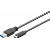 Micro Connect Gen1 USB C-A Cable, 0.5m Black for synching and Reference: USB3.1CA05