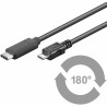 Micro Connect USB-C to USB2.0 Micro B 1M Black for synching and Reference: USB3.1CAMIB1