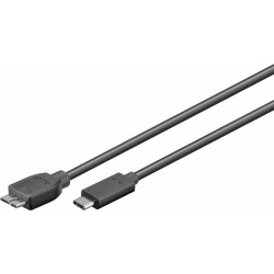 Micro Connect USB-C to USB3.0 Micro B 1M Black for synching and Reference: USB3.1CAMIB3.01