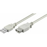 Micro Connect USB2.0 Extension A-A 0,1m M-FGrey, Hi-Speed cable Reference: USBAAF01