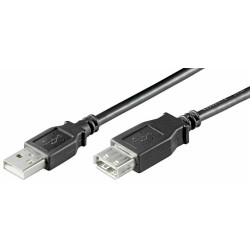 Micro Connect USB2.0 Extension A-A 0,3m M-F Black Hi-Speed cable Reference: USBAAF03B