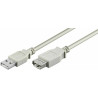 Micro Connect USB2.0 Extension A-A 3m M-F Light Grey Reference: USBAAF3