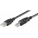 Micro Connect USB2.0 A-B M-M 0,1m BLACK Hi-Speed cable Reference: USBAB01B