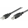 Micro Connect USB2.0 A-B M-M 0,1m BLACK Hi-Speed cable Reference: USBAB01B