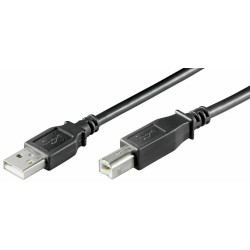 Micro Connect USB2.0 A-B 0,3M, M-M BLACK Hi-Speed cable Reference: USBAB03B