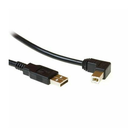 Micro Connect USB2.0 A-B 1.8m M-M, BlackUSB B male angled Reference: USBAB2ANGLED2