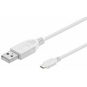 Micro Connect USB A to USB Micro B, Version 2.0, White, 1,8m White Reference: USBABMICRO18W