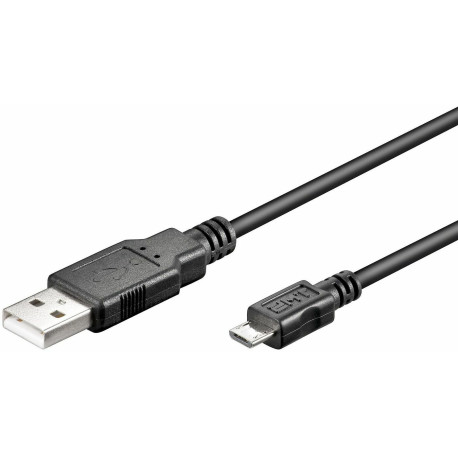 Micro Connect Micro USB Cable, Black, 3m USB2.0 A - Micro USB B 5P Reference: USBABMICRO3