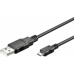 Micro Connect Micro USB Cable, Black, 5m USB2.0 A - Micro USB B 5P Reference: USBABMICRO5