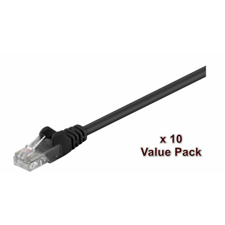 Micro Connect U/UTP CAT5e 0.5m Black 10 Pack 1 pcs. 10 pcs. in one bag Reference: V-UTP5005SVP