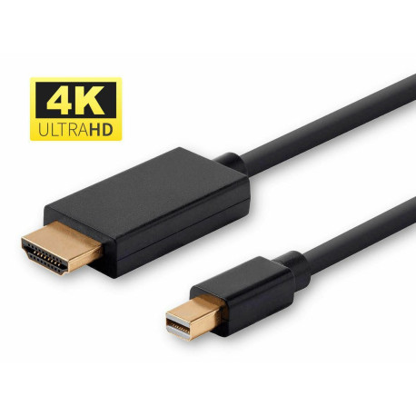 Micro Connect 4K Mini Displayport to HDMI Cable 2m incl. audio Reference: MDPHDMI2B-4K