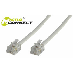 Micro Connect Modular Straight RJ12 6C/6P - 2m - White Reference: MPK102