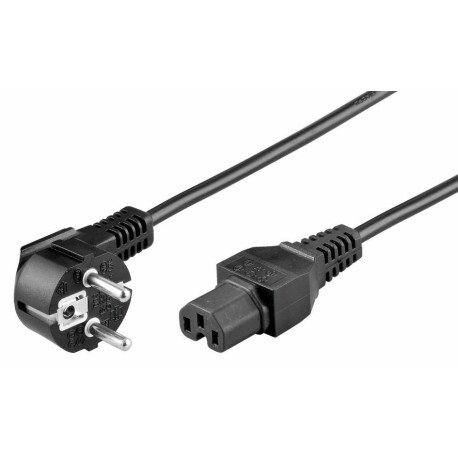 Micro Connect Power Cord IEC320 - C15. 3m Angled Connector Schuko black Reference: PE010420