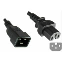 Micro Connect Power Cord C20 - C15 - 1.8m - Black - 16A - 3 x 1mm Reference: PE152018