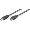 Micro Connect USB Extension Cable - USB Type A (W) to USB type A (M) - USB 3.0 - 0.5M - Black Reference: USB3.0AAF05B