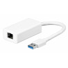 Micro Connect USB3.0 to Gigabit Ethernet RJ45 10/100/1000Mbps White Reference: USBETHGW