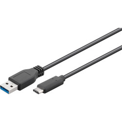 Micro Connect Gen1 USB C-A Cable, 1m Black for synching and Reference: USB3.1CA1